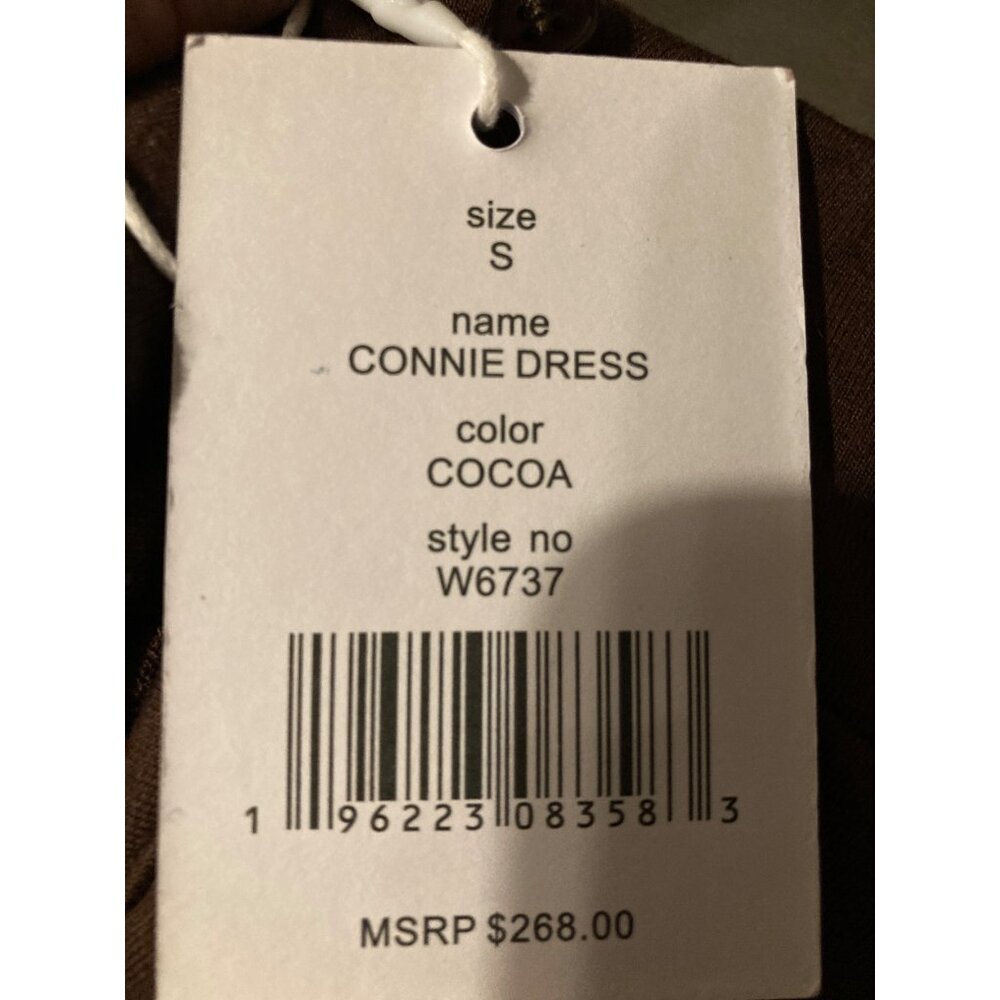 Walter Baker Long Sleeve Fitted Midi Dress Cocoa Brown Size Small New With Tag - Picture 6 of 6